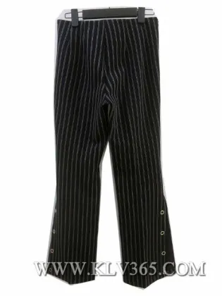 Office Ladies Striped Long Flared Pants