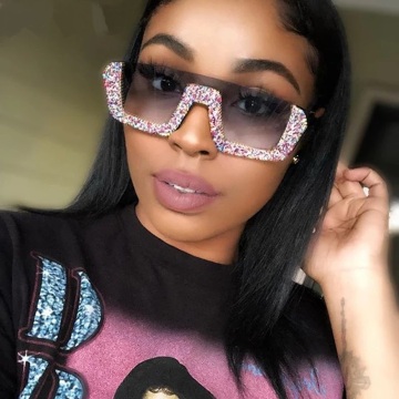 BOOM Square Diamond Sunglasses Semi Rimless Shades Sun Glasses gafas de sol