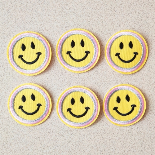 Yellow smile face DIY patch fashion Fabric Embroidery