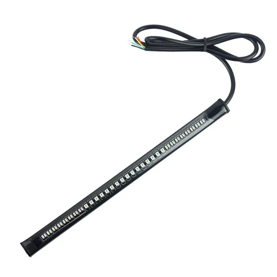 Red Amber 48-LED Motorcycle Strip Lights - Tail Brake Stop Turn Signal License Plate