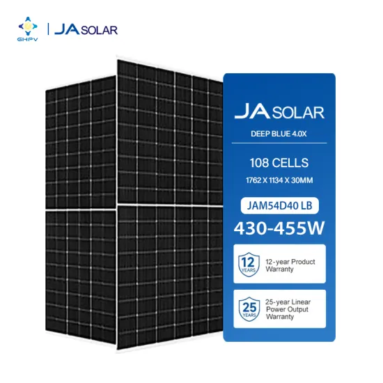 European Stock JA Solar 182mm Monofacial Solar Modules: JAM54D40 LB in 430W, 435W, 440W, 445W, 450W, and 455W Photovoltaic Solar Panels