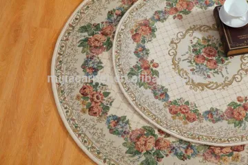 Machine Made Washable Non Slip Chenille Jacquard Round Floor Carpet M-19