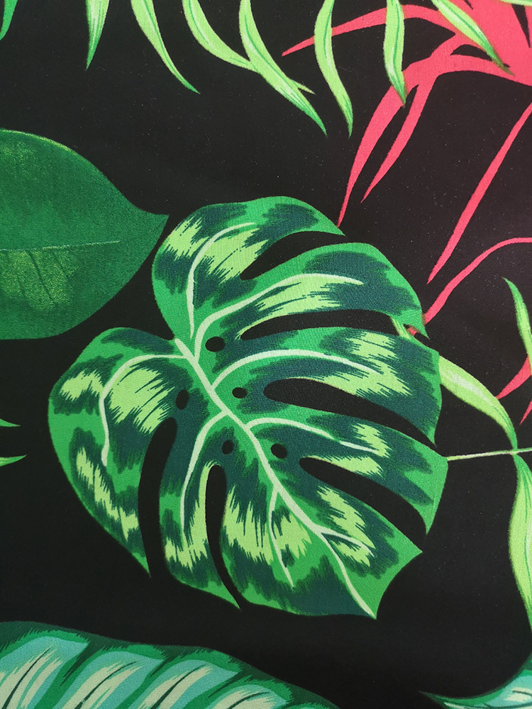 Tropical Leaves Rayon Challis 30S Air-jet Printing Fabric