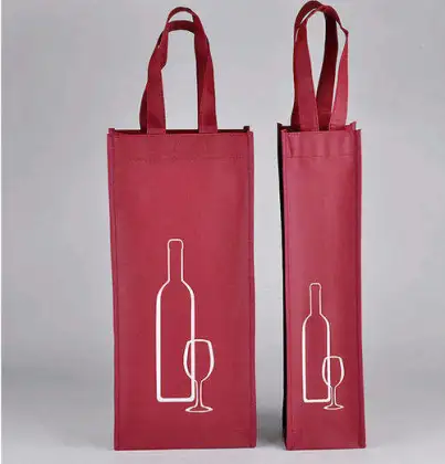 Portable Non-woven Custom One Bottle Wine Bag