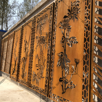 Corten Steel Rusty Decorative Metal Room Divider