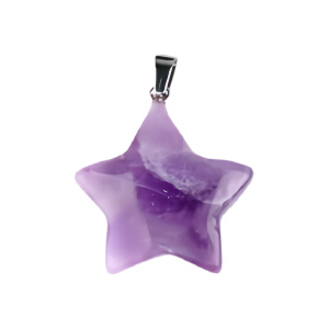 Amethyst 30mm Star Pendant Pendant for DIY Making Jewelry