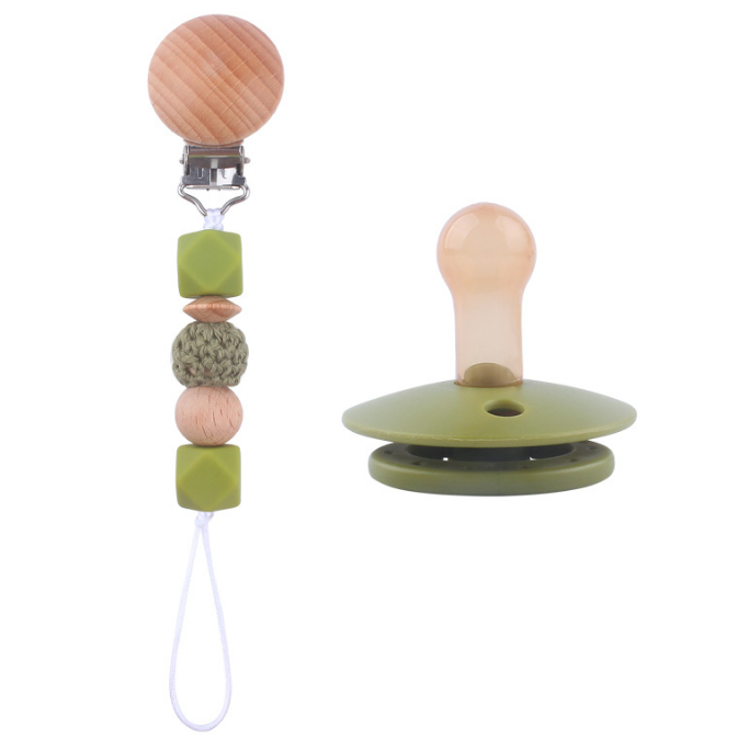 Silicone Pacifier With Clip Set