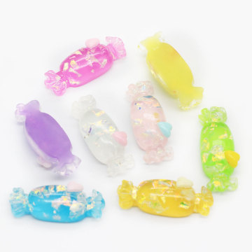 Versorgung Glitter Candy Shaped Resin Cabochon Flache Rückseite Perlen Schleim Mädchen Kleidungsstück Zubehör Mini Perlen Schleim