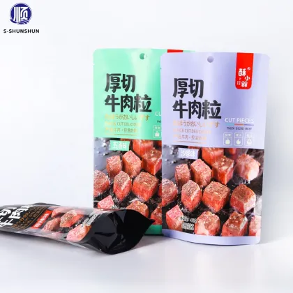 Custom Logo Printed Stand Up Zipper Plastic Bags for Dried Meat and Beef Jerky Packaging