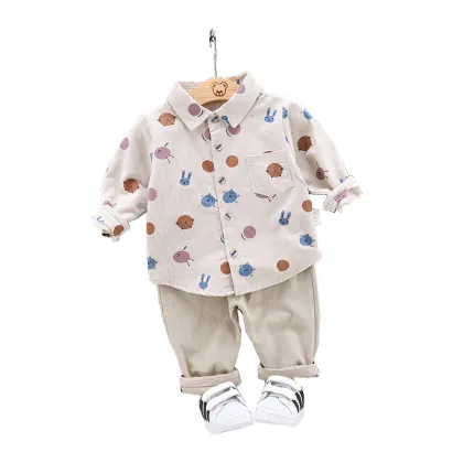 New baby full body printing boys shirts spring and autumn long sleeves toddler boys clothing kids clothing sets boys
