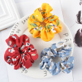 Ruoshui Printed Floral Scrunchies Women Dot Hair Ties Boho Elastic Hairband Woman Hair Accessories Girls Ponytail Holders