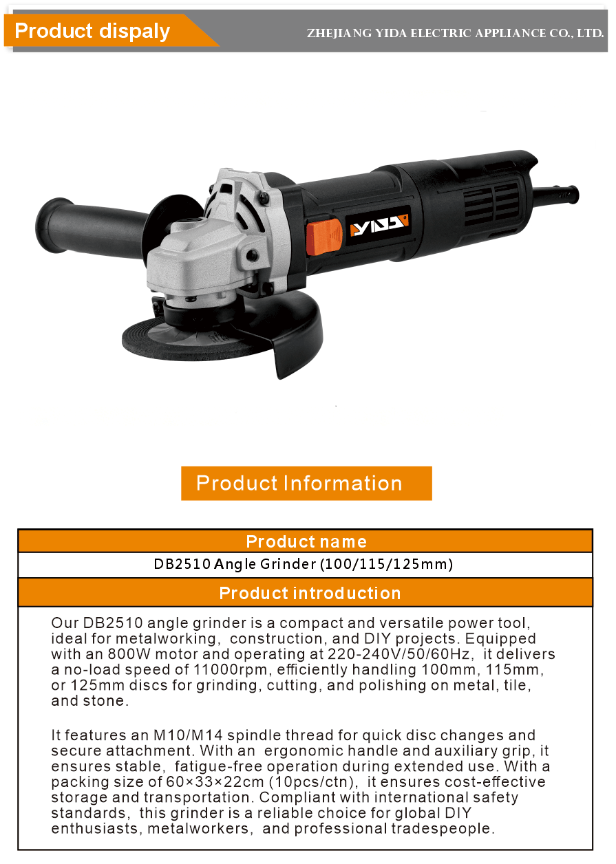 Wired Electric Angle Grinder Tool