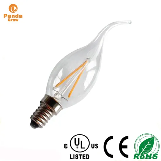 UL Listed Vintage LED Filament Bulb C11 C35 Antique Edison Style E10 E11 E12 E14 2W 120V Dimmable