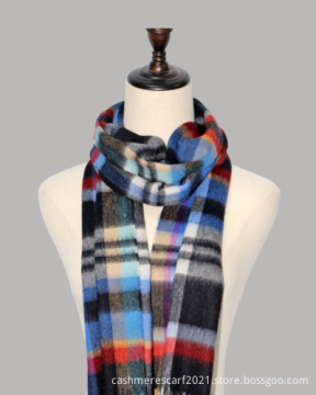 Soft Lambswool Classic Check Patterns Winter Scarf