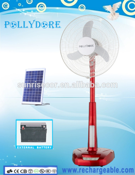 Pedestal Fan Rechargeable Fan AC DC Adjustable Fan Solar Stand Fan with bright 8 LED Light 2 speed Fan Made in China PLD-5