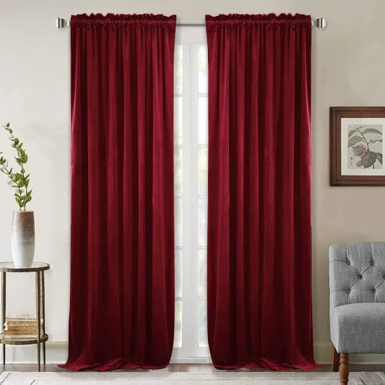 High-Quality Velvet Curtain Designs for Living Room Curtain Sets in Solid Colors