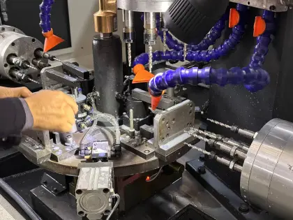 Rotary index drilling and tapping