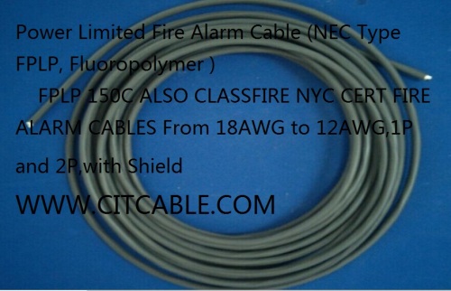 Plenum Fire Alarm Cable (NEC Type FPLP, PVDF Jacket)