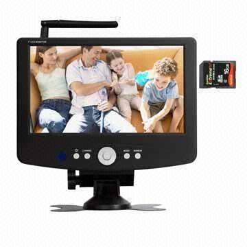 7-inch CCTV MPEG-4 Recording Monitor, w/One Cable Solution Interface, Measuring 183 x 136 x 30mm