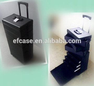 TROLLEY BEAUTY CASE WITH BLACK FIREPROOF BOARD AND HANDLE