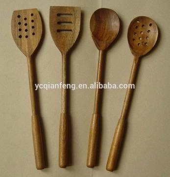 Wood Utensils 4-Pieces Set, Made of Teak wood