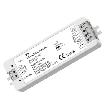 SKYDANCE V2 CCT CW WW 2.4G 2 Channel RF Wireless LED Dimmer Controller 10A 12-24V