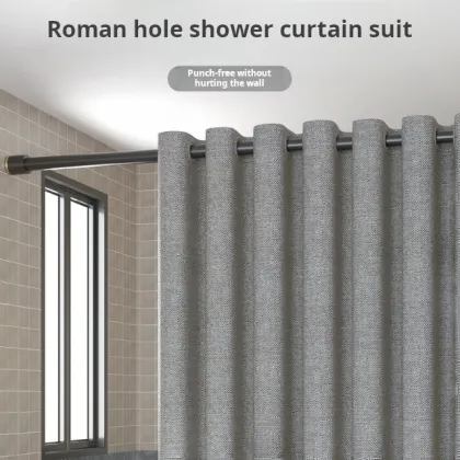 Waterproof and Moldproof Bathroom Partition Curtain: Large Ring Thickened Polyester Shower Curtains
