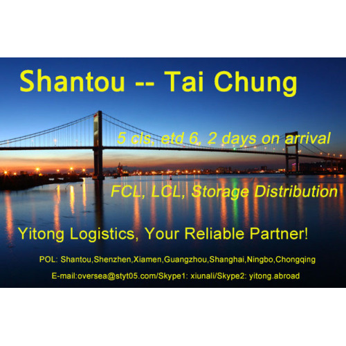 Transporte marítimo de Shantou a Taichung