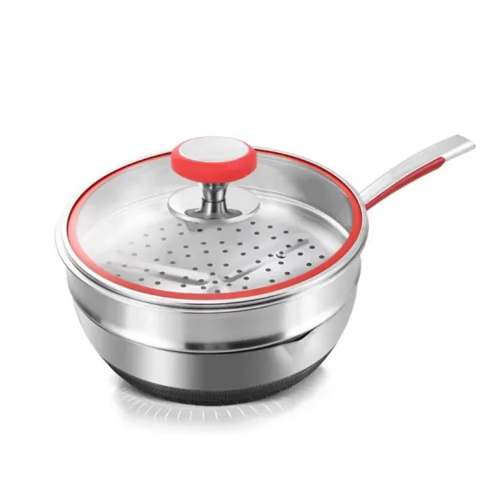 Stainless Steel Multi-Function Nonstick Frying Pan with Glass Lid