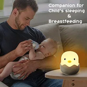 Creative Rechargeable Silicone LED Egg Night Light for Baby Sleep