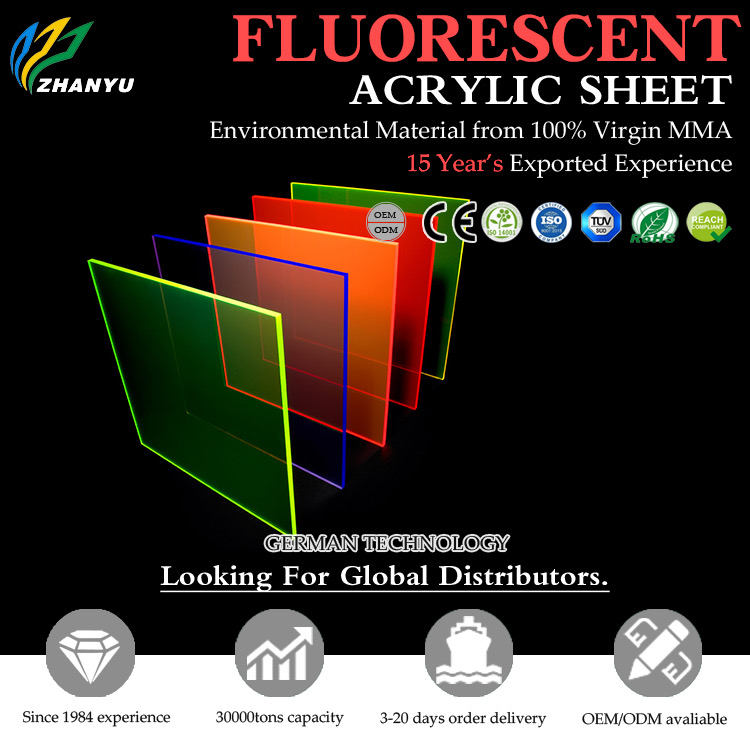 Curved Fluorescent Acrylic Sheets For Outdoor Diffusers - 2mm To 50mm ...