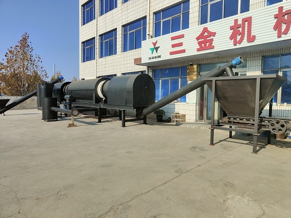 Hot Air Flow Continuous Rotary Biochar Pyrolysis Charring Furnace for Charcoal Production