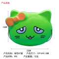 Máscara de fiesta infantil de PVC con lazo de gato de dibujos animados verde