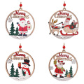Eco-Friendly Christmas Wooden Crafts Pendant Hollow Santa Claus and Tag Decoration Carved Engraving