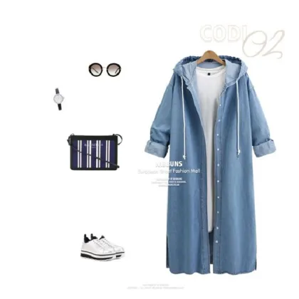 2023 Oversized Long Denim Jacket: Customized Women's Denim Jackets
