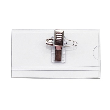 Custom Transparent PVC Badge Holder with Metal Pin for ID Cards