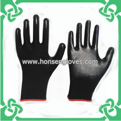 Hs201n Black Nitrile Gloves / Working Gloves, High Quality Hs201n