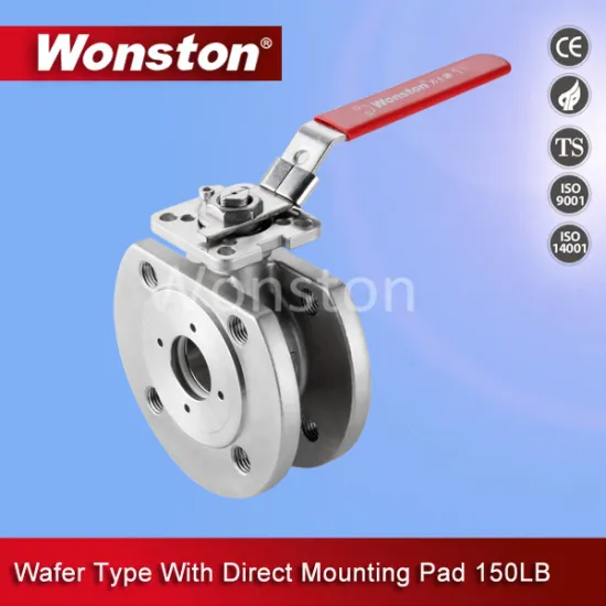 Ss316 Wafer Type Ball Valve with Direct Mounting Pad DIN Pn16