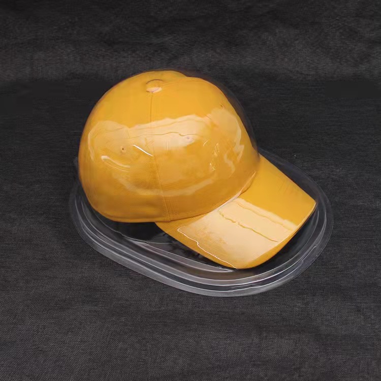 Baseball cap plastic hanging blister packaging for display