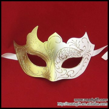 Unique Maskgift plastic white/gold halloween mask, masquerade party mask, halloween mask