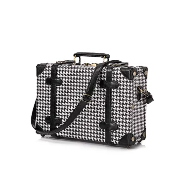 Portable Retro Leather Storage Train Case with Combination Lock