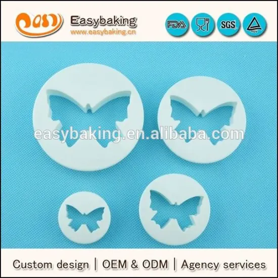 4pcs fondant cake butterfly plastic cookie cutters