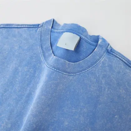 Custom Vintage Acid Wash Drop Shoulder T-Shirts for Women