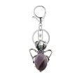 Amethyst 13X18mm Cabs Antique Silver Alloy Spider Pendant Necklace 45cm Black Cord