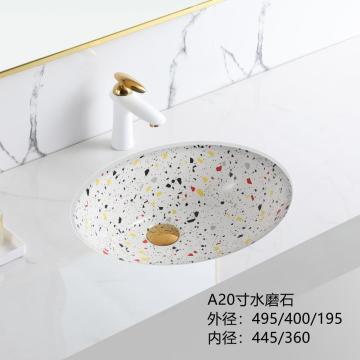Terrazzo wash hand basin bathroom under counter sinks