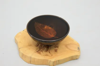 Jizhou kiln wood leaf Tianmu lamp