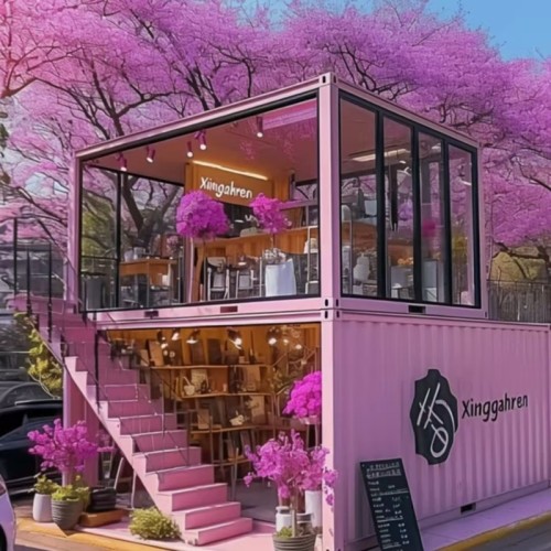 Modernes Container Kaffeehaus