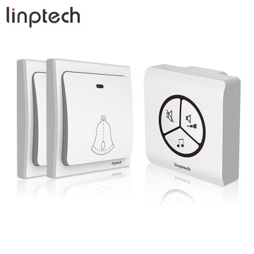 Linptech G1 wireless waterproof hotel door bell 2 gang doorbell switch