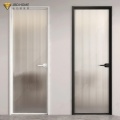 Puerta batiente minimalista de vidrio estriado de aluminio ultradelgada | JBDHOME