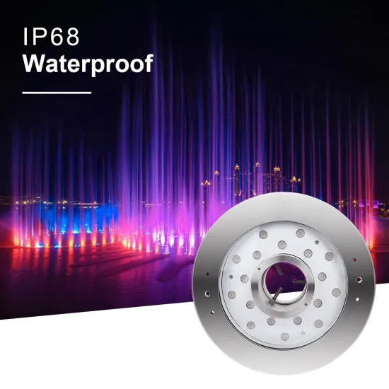 IP68 Stainless Steel 316 18W LED Underwater Color Light for Fountains and Commercial Ponds